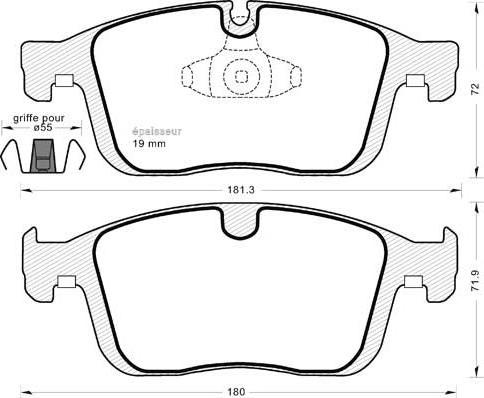 ATE LD7327 - Kit de plaquettes de frein, frein à disque cwaw.fr