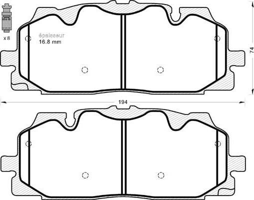 MGA 1243 - Kit de plaquettes de frein, frein à disque cwaw.fr