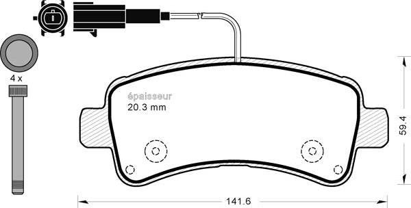 MGA 1252 - Kit de plaquettes de frein, frein à disque cwaw.fr