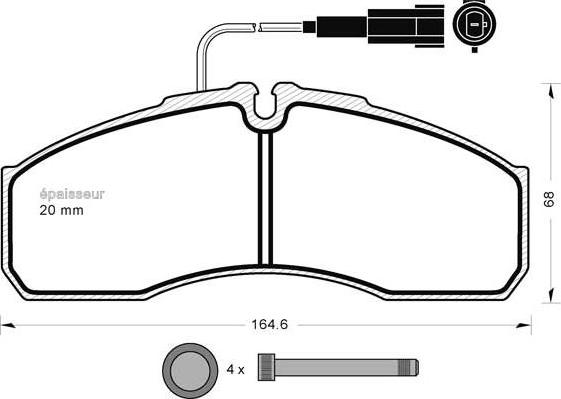 MGA 1268 - Kit de plaquettes de frein, frein à disque cwaw.fr