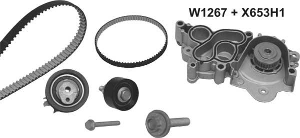 MGA 1267K1 - Pompe à eau + kit de courroie de distribution cwaw.fr