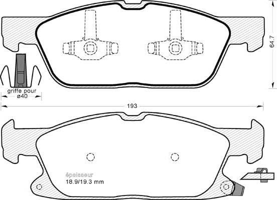 MGA 1216 - Kit de plaquettes de frein, frein à disque cwaw.fr