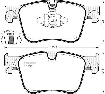 Akebono AN-927K - Kit de plaquettes de frein, frein à disque cwaw.fr