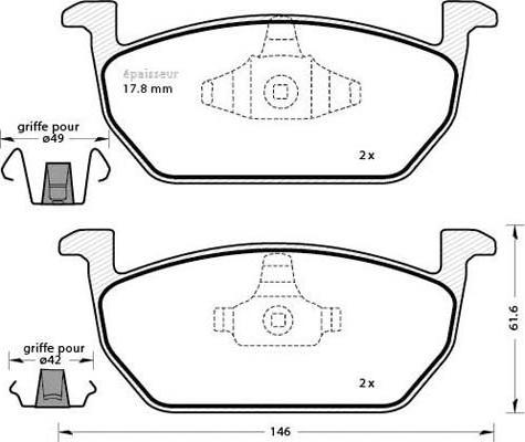 ATE 607335 - Kit de plaquettes de frein, frein à disque cwaw.fr