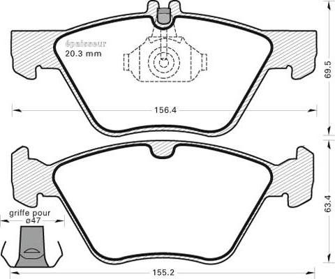 BENDIX 571876 - Kit de plaquettes de frein, frein à disque cwaw.fr