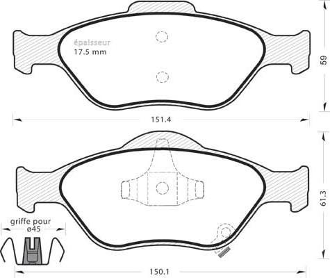 ATE 607213 - Kit de plaquettes de frein, frein à disque cwaw.fr