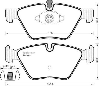 MGA 838 - Kit de plaquettes de frein, frein à disque cwaw.fr