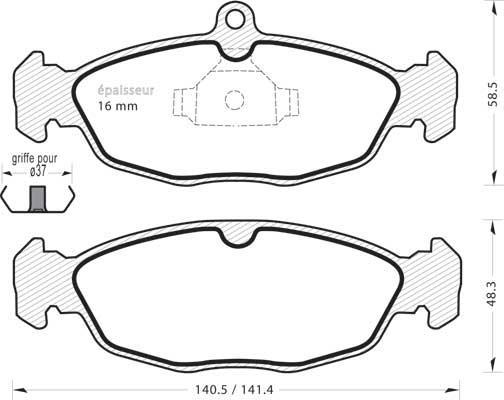 Valeo 168366 - Kit de plaquettes de frein, frein à disque cwaw.fr