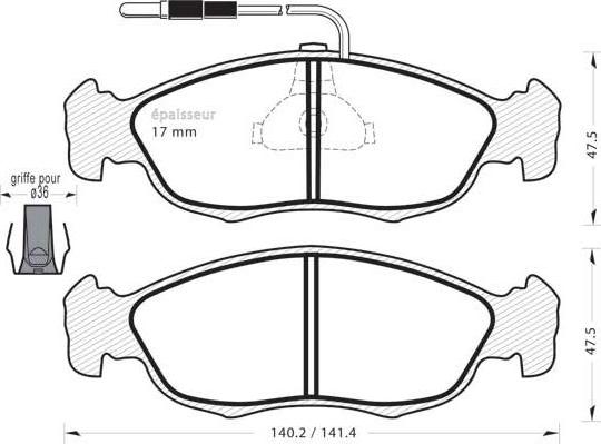 MGA 322 - Kit de plaquettes de frein, frein à disque cwaw.fr