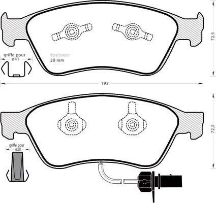 MGA 746 - Kit de plaquettes de frein, frein à disque cwaw.fr