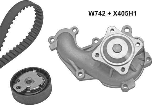 MGA 742K1 - Pompe à eau + kit de courroie de distribution cwaw.fr