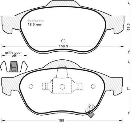 MGA 723 - Kit de plaquettes de frein, frein à disque cwaw.fr