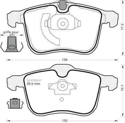 ATE 607199 - Kit de plaquettes de frein, frein à disque cwaw.fr