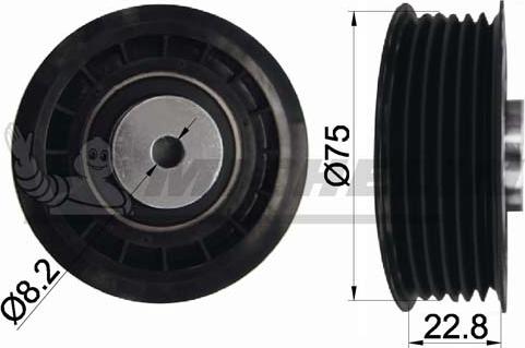 MICHELIN EngineParts SMAMP03006 - Poulie renvoi / transmission, courroie trapézoïdale à nervures cwaw.fr