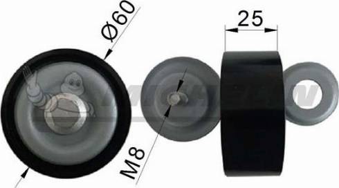 MICHELIN EngineParts SMAMP03109 - Poulie renvoi / transmission, courroie trapézoïdale à nervures cwaw.fr