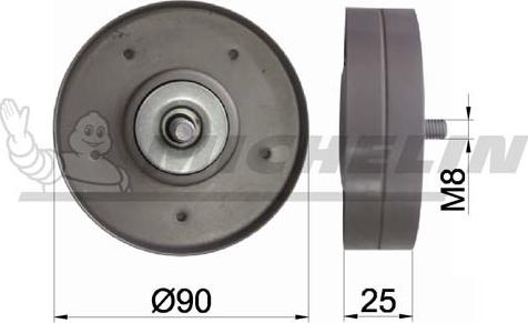 MICHELIN EngineParts SMAMP02402 - Poulie renvoi / transmission, courroie trapézoïdale à nervures cwaw.fr