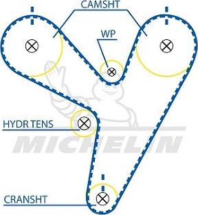 MICHELIN EngineParts SMATB0414 - Courroie de distribution cwaw.fr