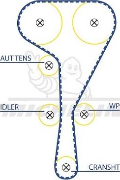 MICHELIN EngineParts SMATB0091 - Courroie de distribution cwaw.fr