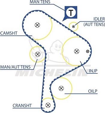 MICHELIN EngineParts SMATB0098 - Courroie de distribution cwaw.fr