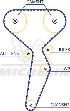 MICHELIN EngineParts SMATB0097 - Courroie de distribution cwaw.fr