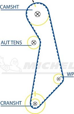 MICHELIN EngineParts SMATB0042 - Courroie de distribution cwaw.fr