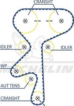 MICHELIN EngineParts SMATB0058 - Courroie de distribution cwaw.fr