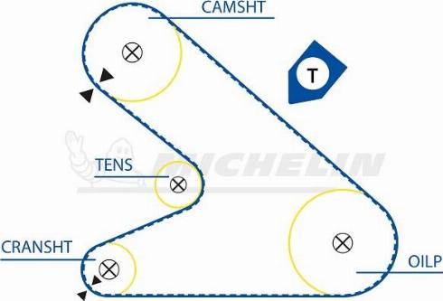 MICHELIN EngineParts SMATB0010 - Courroie de distribution cwaw.fr