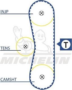 MICHELIN EngineParts SMATB0018 - Courroie de distribution cwaw.fr