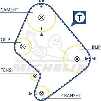 MICHELIN EngineParts SMATB0013 - Courroie de distribution cwaw.fr