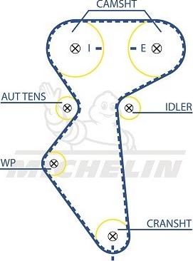 MICHELIN EngineParts SMATB0012 - Courroie de distribution cwaw.fr