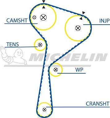 MICHELIN EngineParts SMATB0080 - Courroie de distribution cwaw.fr