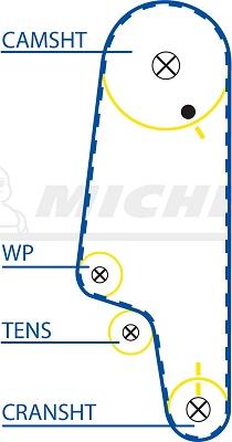 MICHELIN EngineParts SMATB0036 - Courroie de distribution cwaw.fr