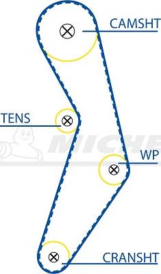 MICHELIN EngineParts SMATB0038 - Courroie de distribution cwaw.fr