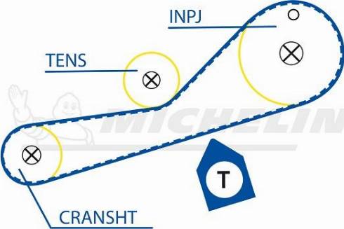 MICHELIN EngineParts SMATB0037 - Courroie de distribution cwaw.fr