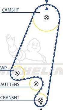 MICHELIN EngineParts SMATB0029 - Courroie de distribution cwaw.fr