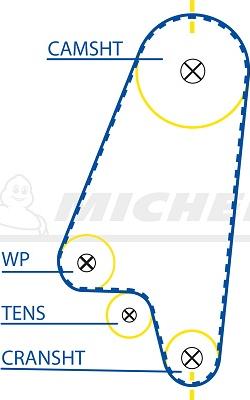 MICHELIN EngineParts SMATB0026 - Courroie de distribution cwaw.fr