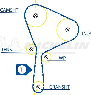 MICHELIN EngineParts SMATB0078 - Courroie de distribution cwaw.fr