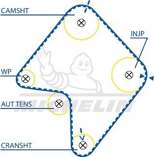 MICHELIN EngineParts SMATB0149 - Courroie de distribution cwaw.fr