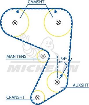 MICHELIN EngineParts SMATB0142 - Courroie de distribution cwaw.fr