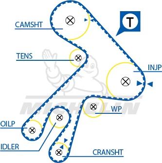 MICHELIN EngineParts SMATB0166 - Courroie de distribution cwaw.fr