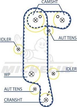 MICHELIN EngineParts SMATB0100 - Courroie de distribution cwaw.fr