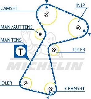 MICHELIN EngineParts SMATB0120 - Courroie de distribution cwaw.fr