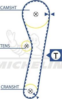 MICHELIN EngineParts SMATB0344 - Courroie de distribution cwaw.fr