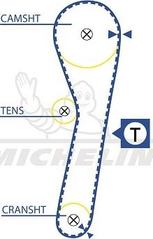 MICHELIN EngineParts SMATB0345 - Courroie de distribution cwaw.fr