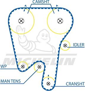 MICHELIN EngineParts SMATB0351 - Courroie de distribution cwaw.fr