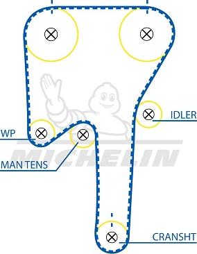 MICHELIN EngineParts SMATB0364 - Courroie de distribution cwaw.fr