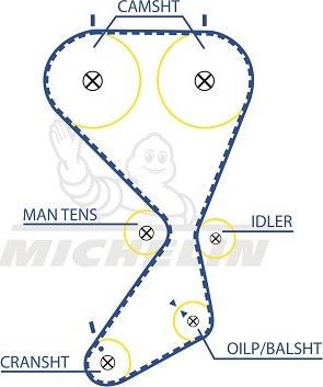 MICHELIN EngineParts SMATB0306 - Courroie de distribution cwaw.fr