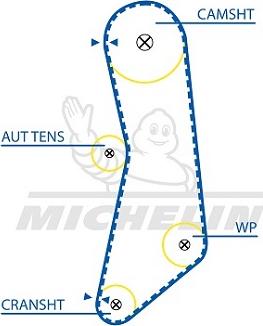 MICHELIN EngineParts SMATB0300 - Courroie de distribution cwaw.fr