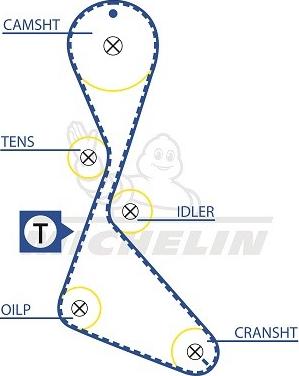 MICHELIN EngineParts SMATB0248 - Courroie de distribution cwaw.fr