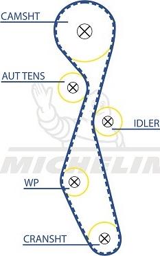 MICHELIN EngineParts SMATB0256 - Courroie de distribution cwaw.fr